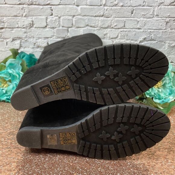 JOURNEE COLLECTION Parker Black Wedge Wide Calf Wide Calf Boots 8.5M-WC - Picture 4 of 5